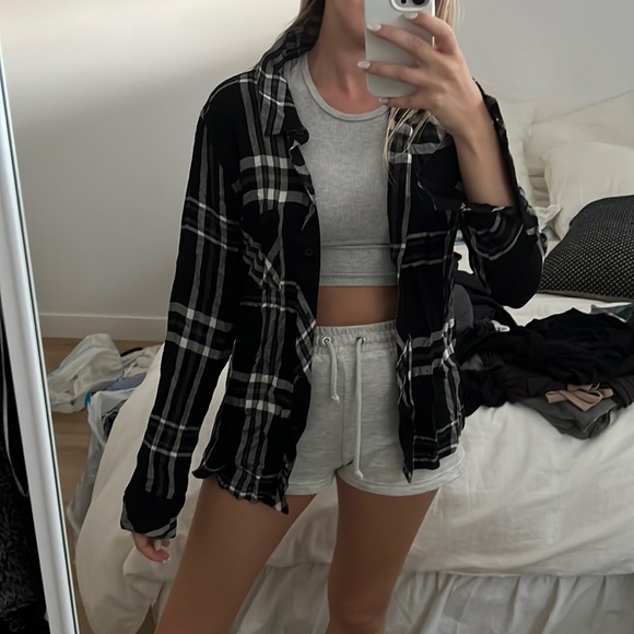 Rails Black and White Plaid Button Up - Picture 1 of 1
